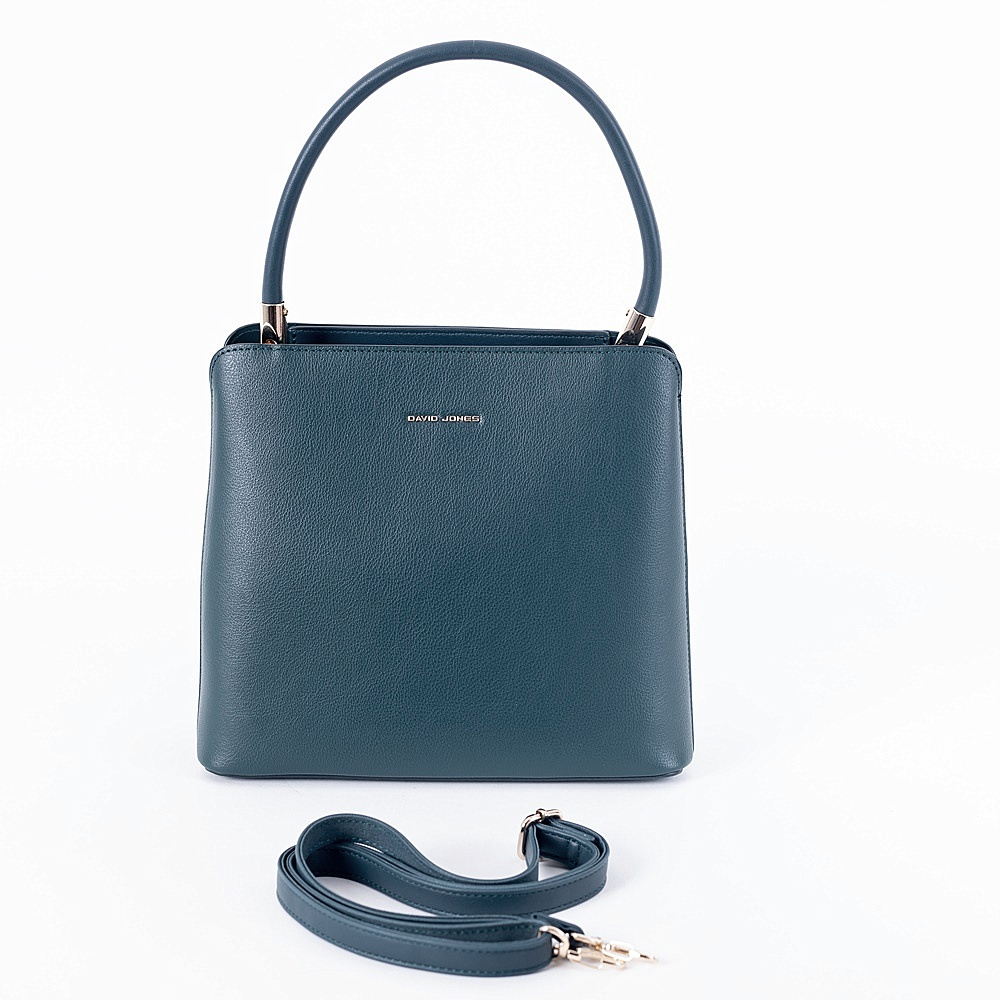 David Jones Paris Tříoddílová elegantní kabelka do ruky David Jones 6840-2 tmavězelená