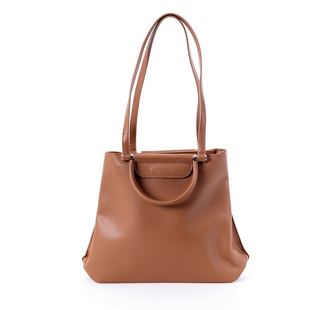 David Jones Paris Středně velká kabelka do ruky i na rameno David Jones CM6522 hnědá