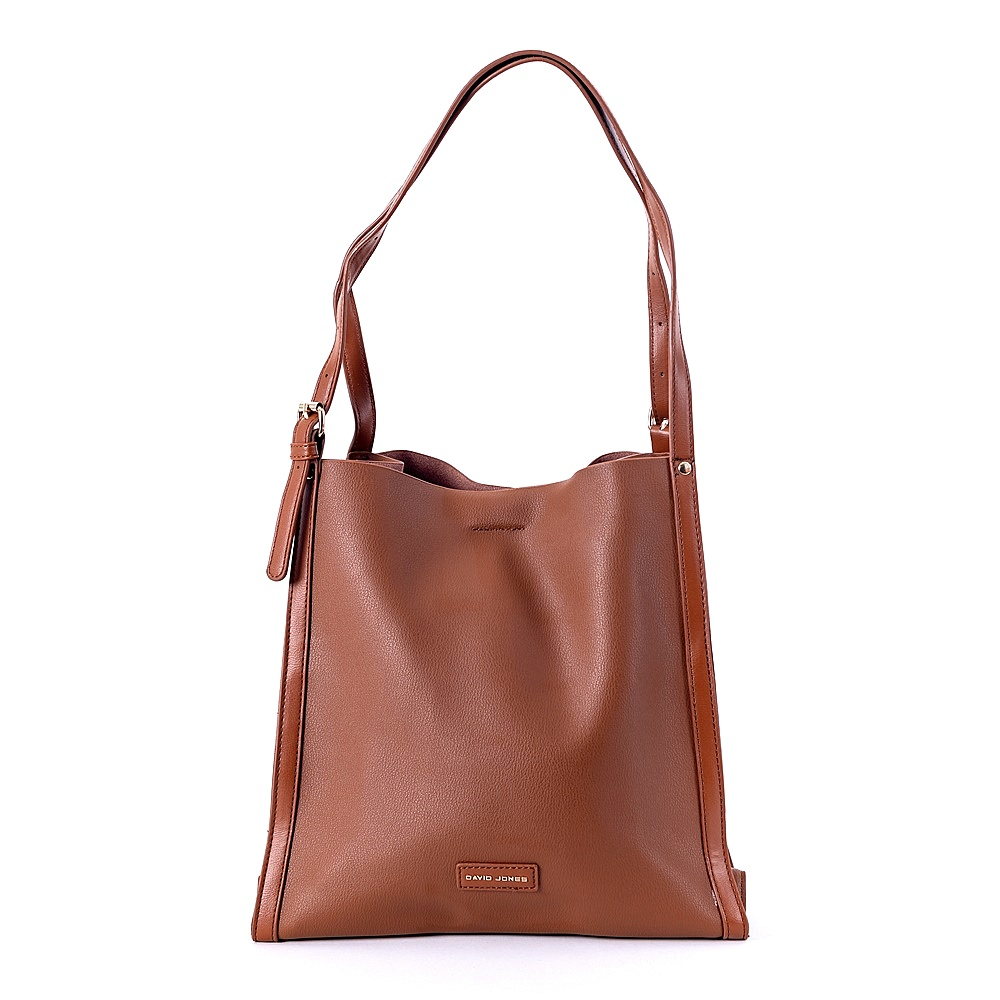 David Jones Paris Moderní kabelka na rameno David Jones CM6523 hnědá