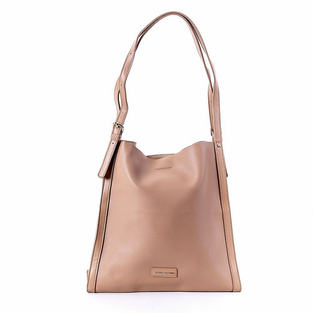 David Jones Paris Moderní kabelka na rameno David Jones CM6523 světlehnědá