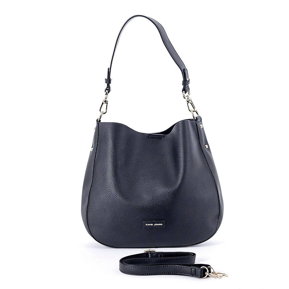 Středně velká moderní kabelka na rameno i crossbody David Jones CM6561 černá