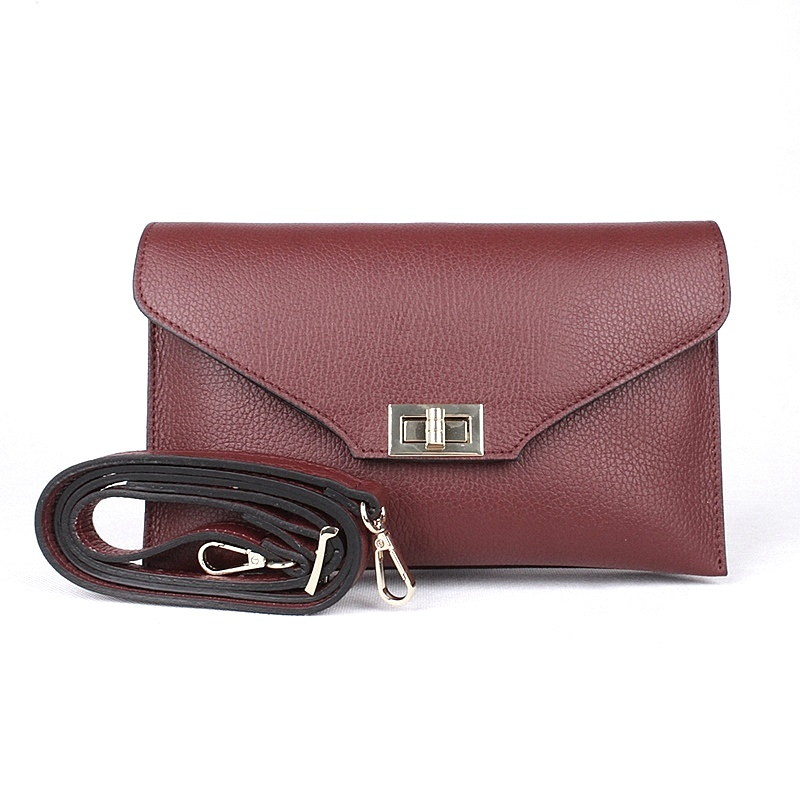 Borse in pelle Kožené tříoddílové tmavěčervené psaníčko či crossbody kabelka Borso in Pelle 3111