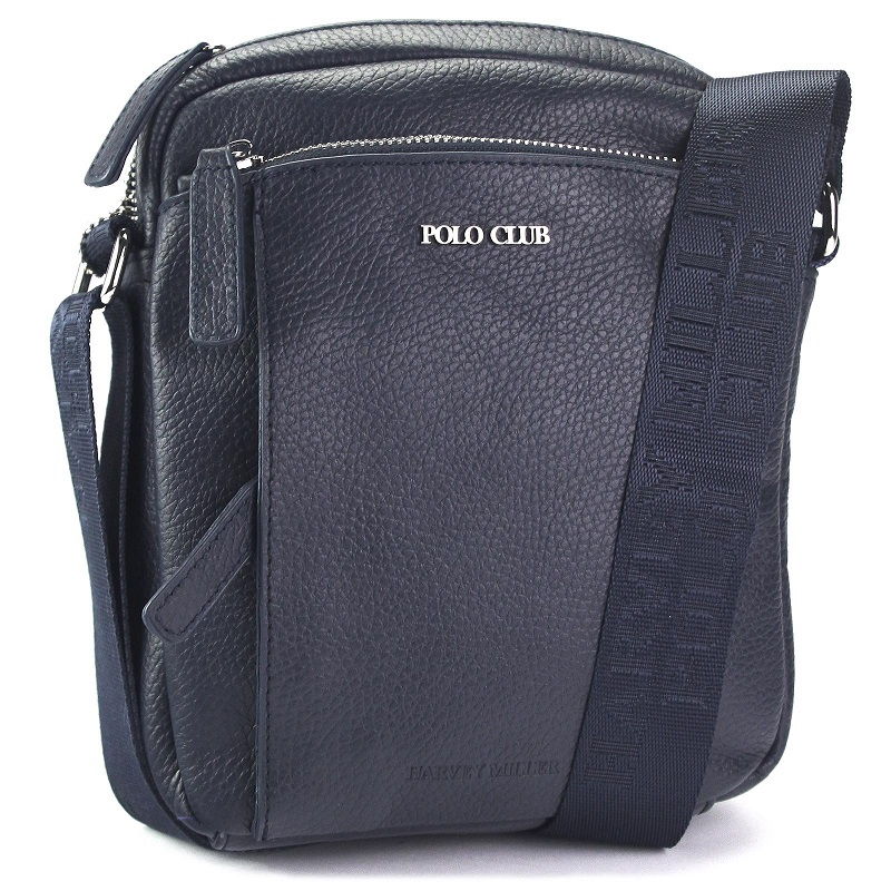 Harvey Miller Pánská kožená crossbody taška Polo Club no. 327 modrá