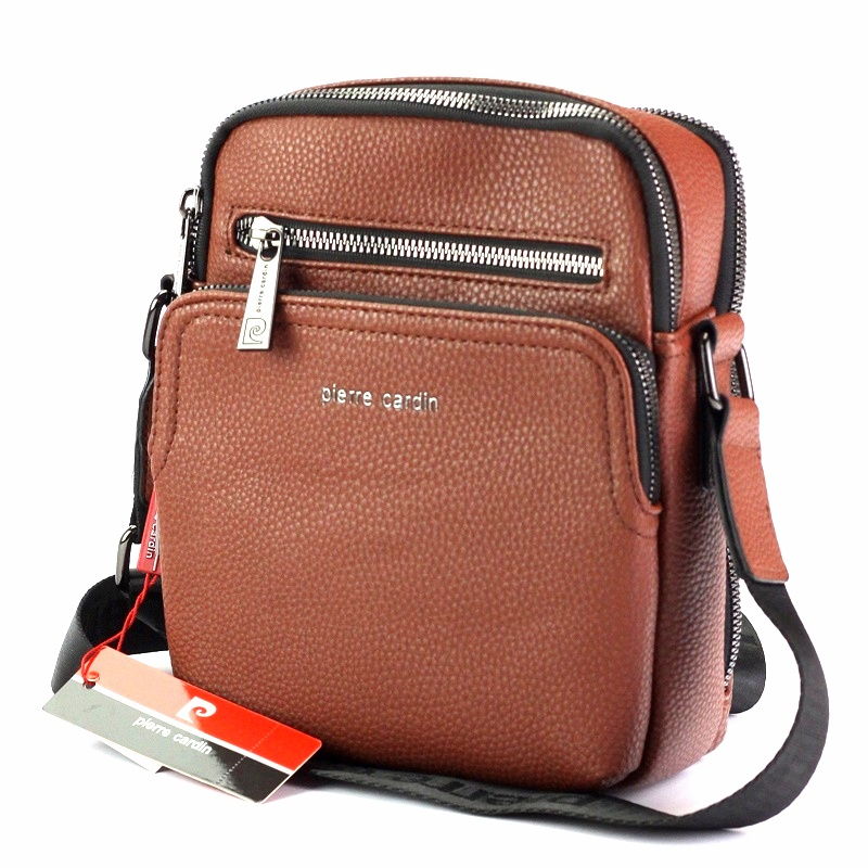 Střední pánská dvouoddílová crossbody taška Pierre Cardin no. 066 hnědá