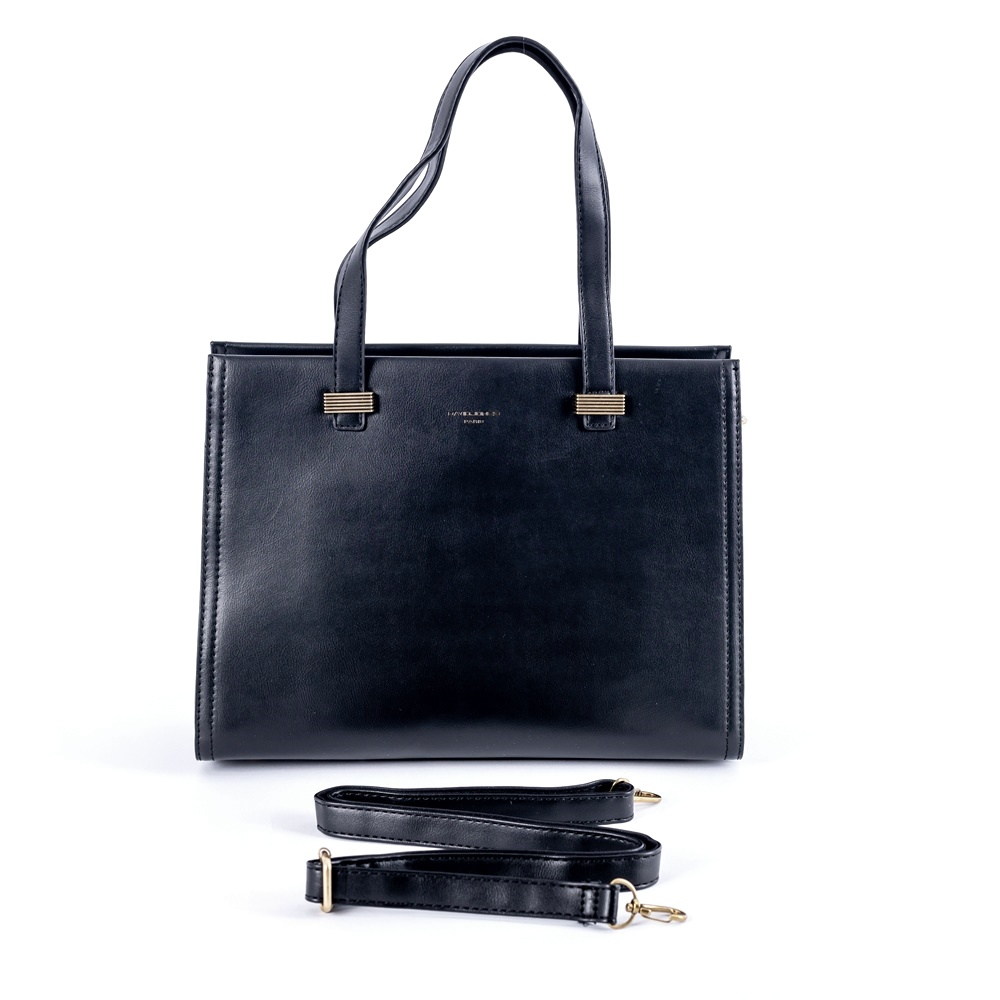 David Jones Paris Tříoddílová elegantní kabelka do ruky David Jones 6882-1 černá