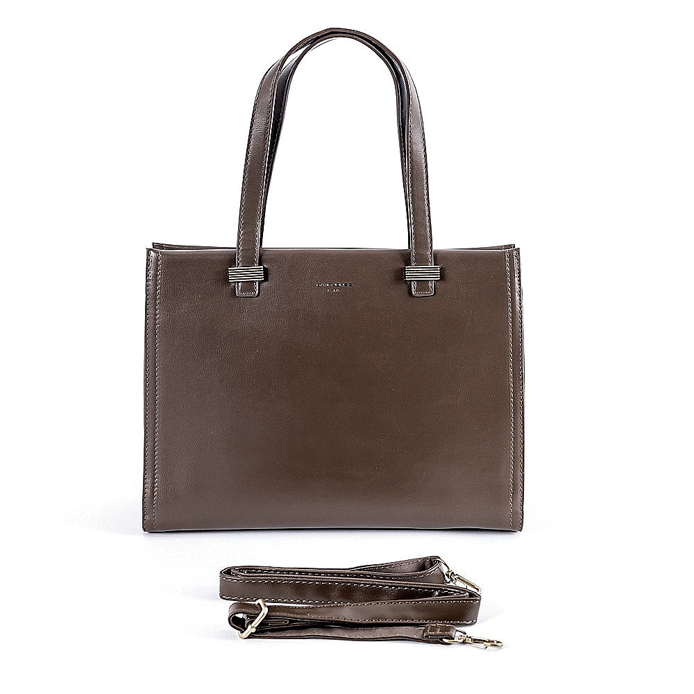 David Jones Paris Tříoddílová elegantní kabelka do ruky David Jones 6882-1 tmavěhnědá