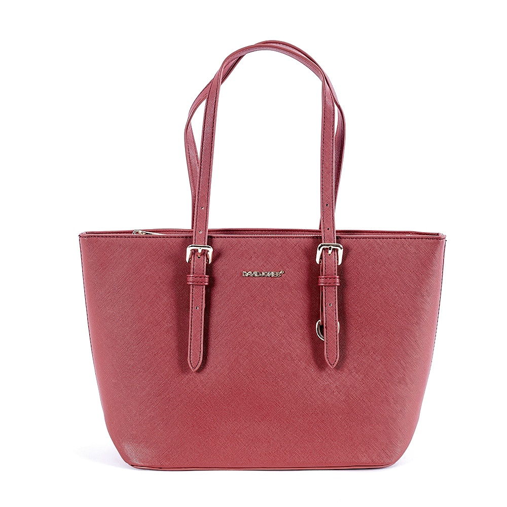 David Jones Paris Středně velká kabelka na rameno David Jones CH21088A tmavěčervená