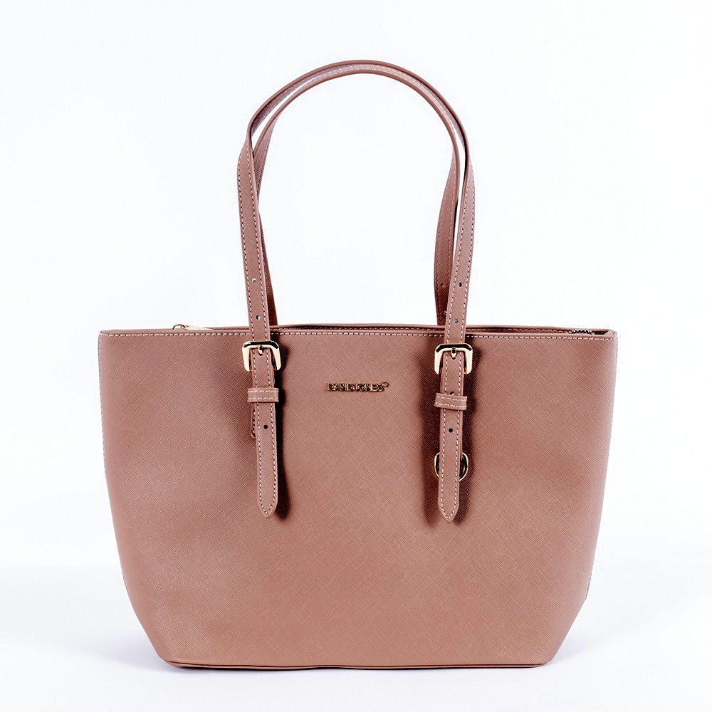 David Jones Paris Středně velká kabelka na rameno David Jones CH21088A tmavěrůžová až hnědá