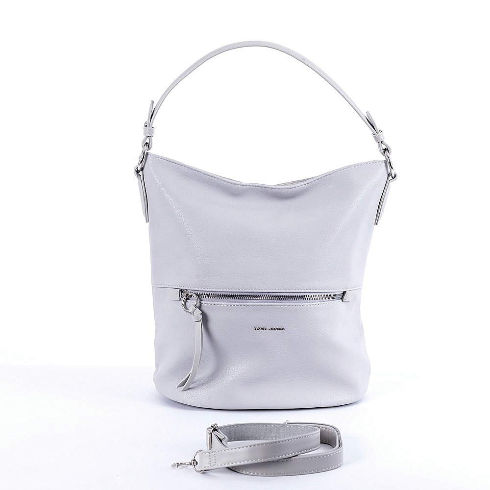 Středně velká kabelka na rameno i crossbody David Jones 6765-1 světlešedá