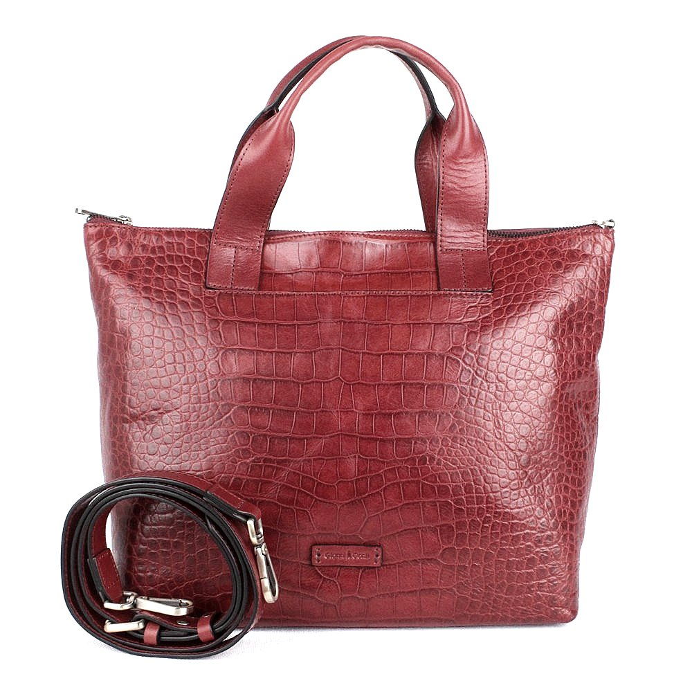 Luxusní velká kožená shopperbag kabelka do ruky Gianni Conti 14 tmavěčervená