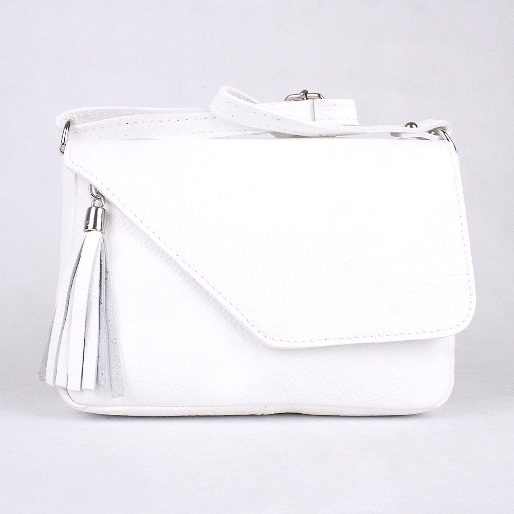 Malá kožená crossbody kabelka no. 151 bílá