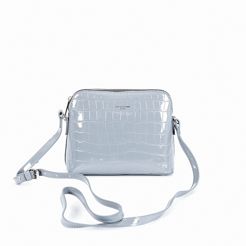 Malá lesklá crossbody kabelka David Jones 6916-1 modro-šedá