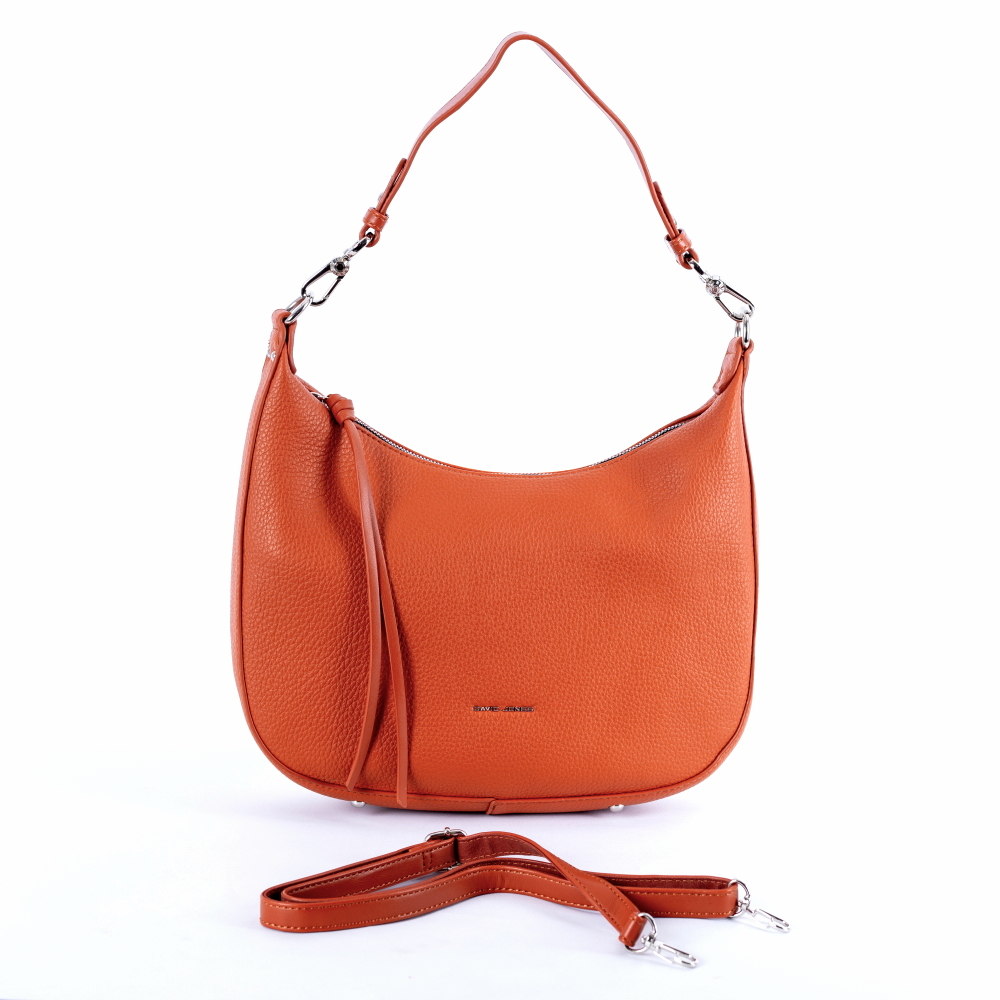 Středně velká kabelka na rameno/crossbody David Jones 6901-2 oranžovo-hnědá