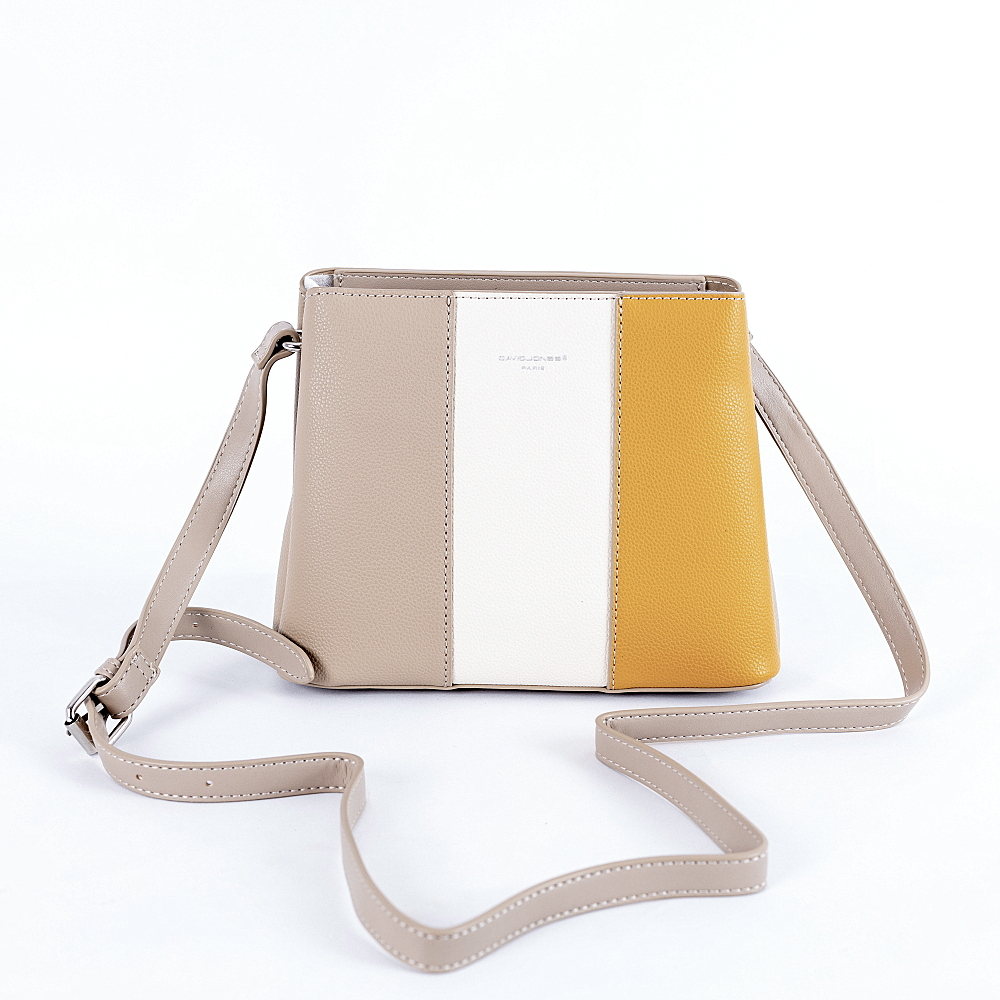 Tříoddílová crossbody kabelka David Jones 6939-1 světlehnědá | KabelkyproVas.cz