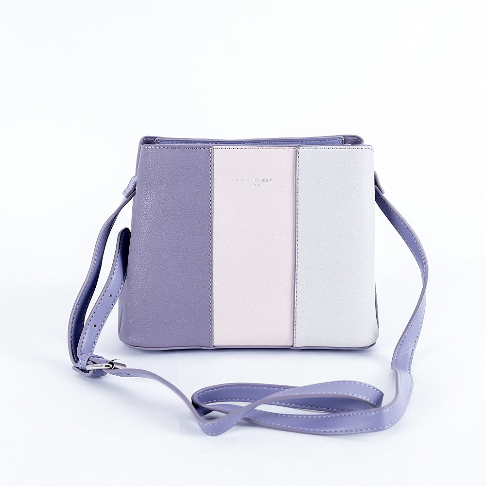 Tříoddílová crossbody kabelka David Jones 6939-1 fialová | KabelkyproVas.cz