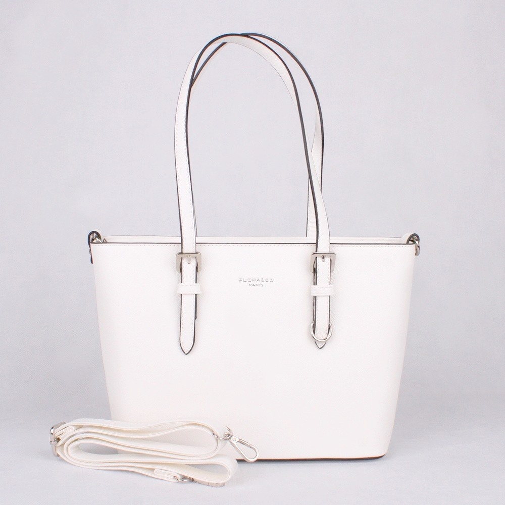 Elegantní pevná kabelka na rameno FLORA&CO F9179 bílá | KabelkyproVas.cz