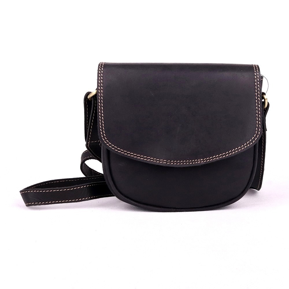 Pevná kožená crossbody kabelka HGL no. 962 černá | KabelkyproVas.cz