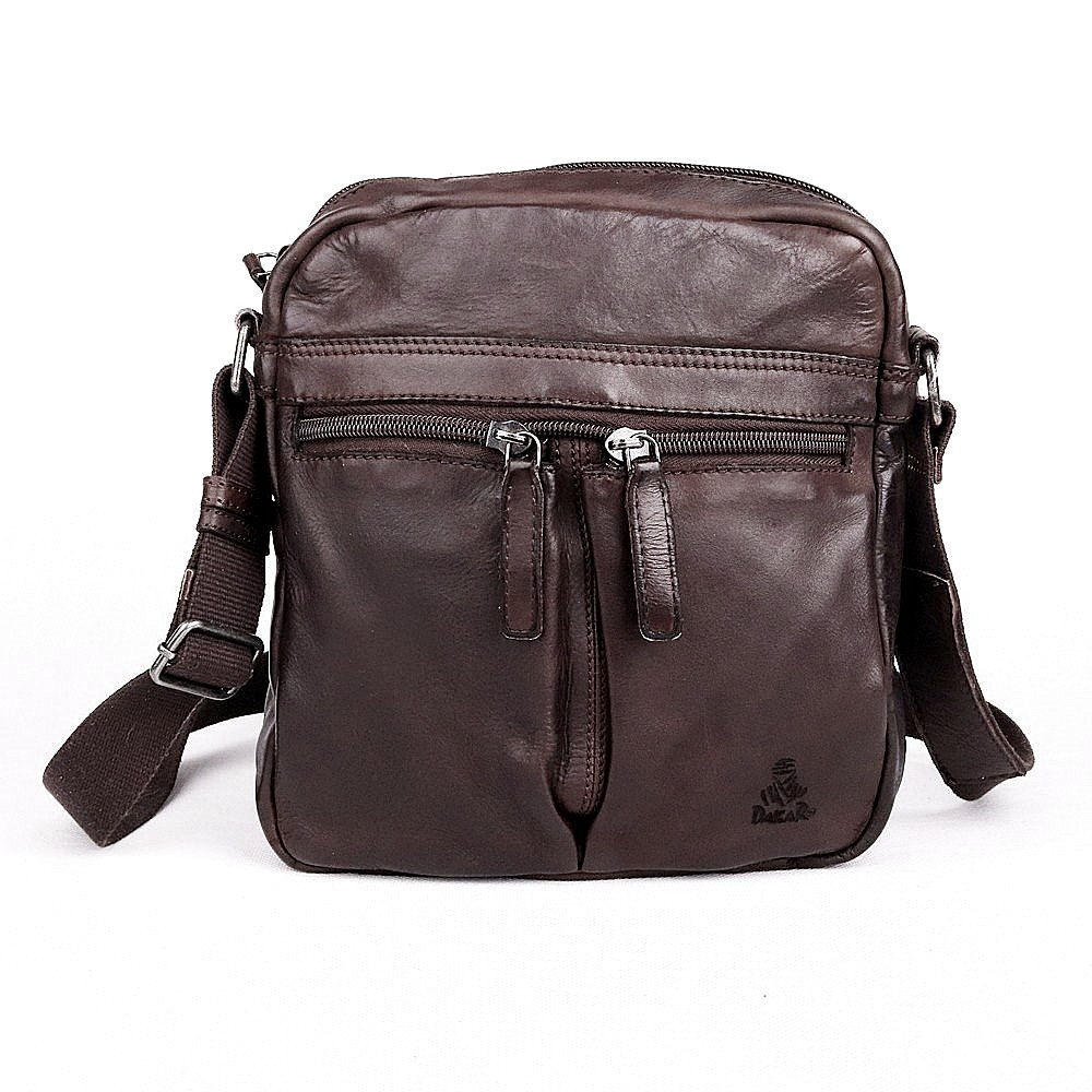Luxusní kožená hladká crossbody taška Dakar no. 1013 tmavěhnědá | KabelkyproVas.cz