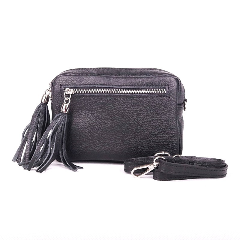 Malá kožená crossbody kabelka Vera Pelle no. 76 černá | KabelkyproVas.cz