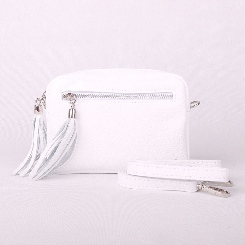 Malá kožená crossbody kabelka Vera Pelle no. 76 bílá | KabelkyproVas.cz