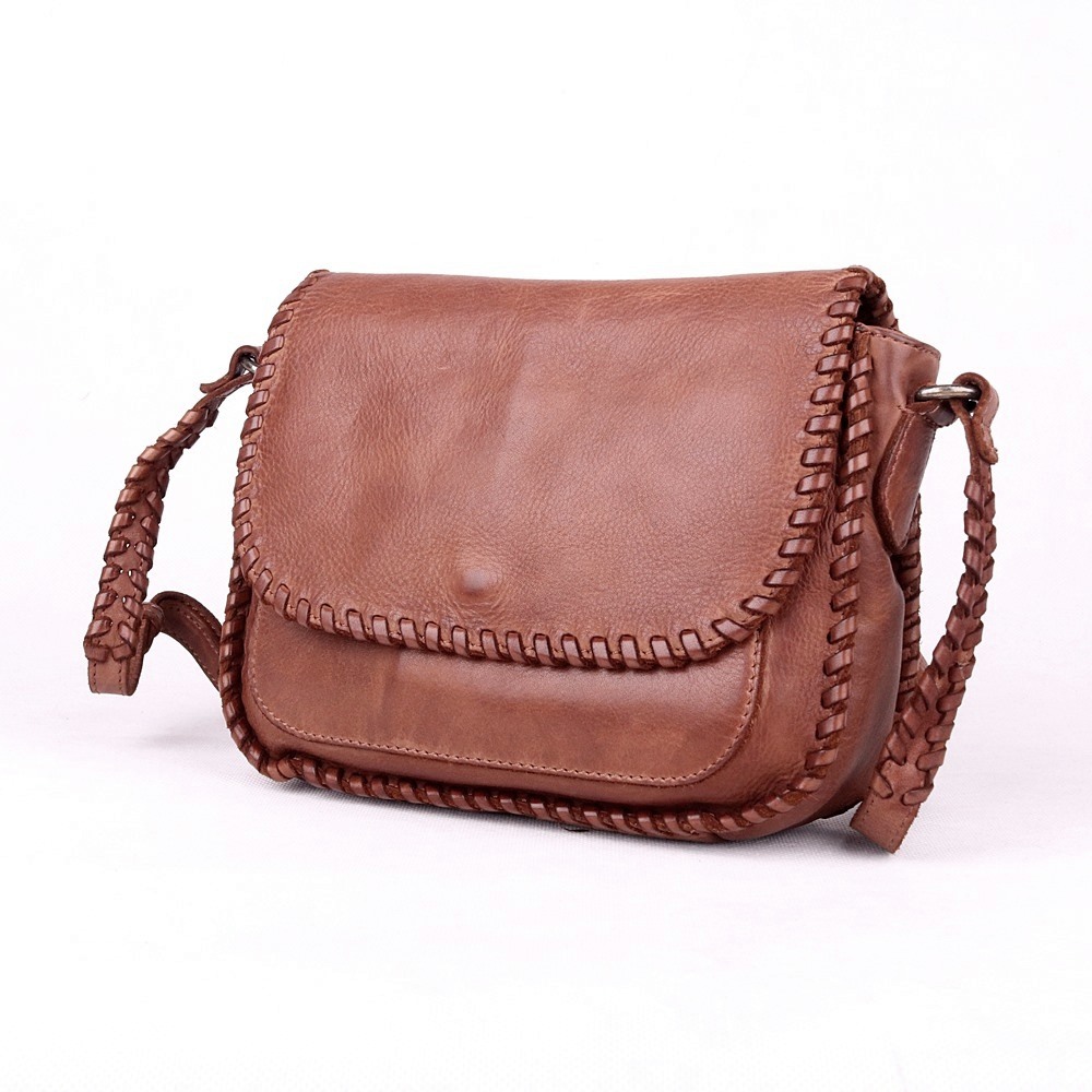 Malá luxusní kožená crossbody kabelka Gianni Conti no. 674 hnědá