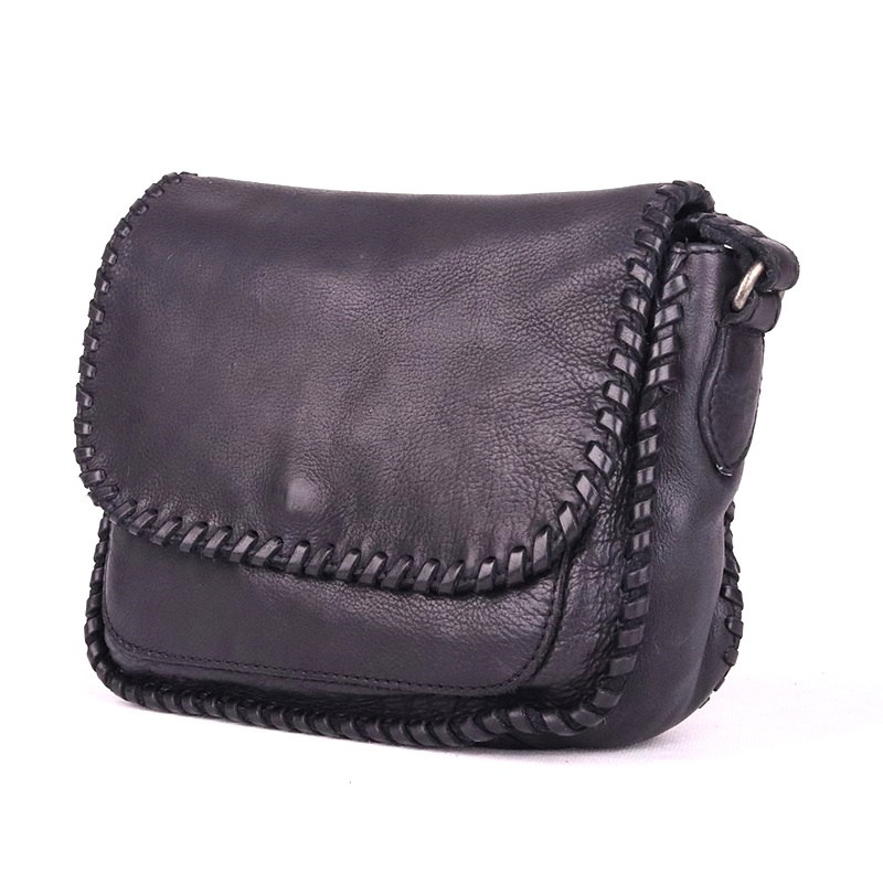 Malá luxusní kožená crossbody kabelka Gianni Conti no. 674 černá