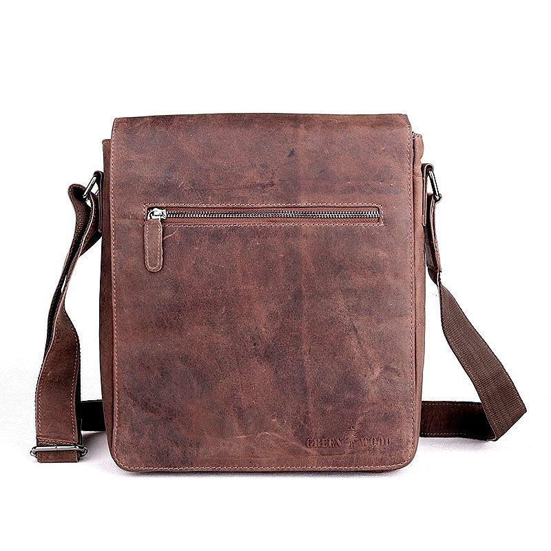 Velká pánská kožená crossbody taška GreenWood no. 584 hnědá