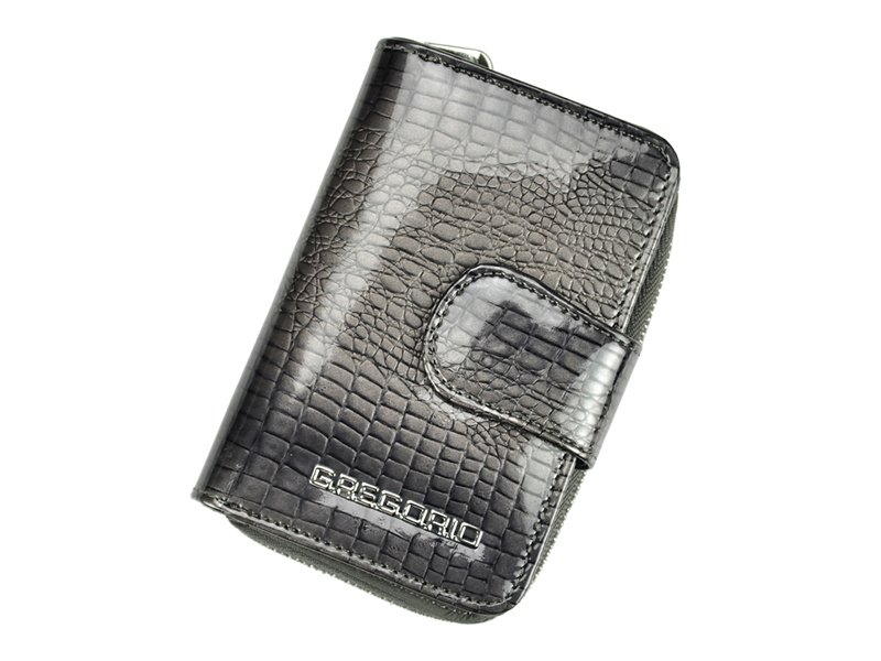 Dámská lesklá kožená peněženka Gregorio GF115 šedá
