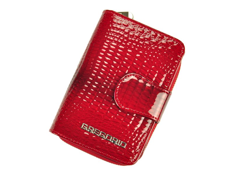 Dámská lesklá kožená peněženka Gregorio GF115 červená