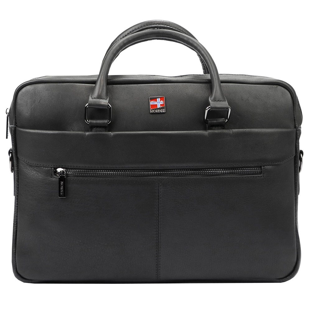 Pánská kožená business taška (aktovka) Nordee no. S133 černá na notebook