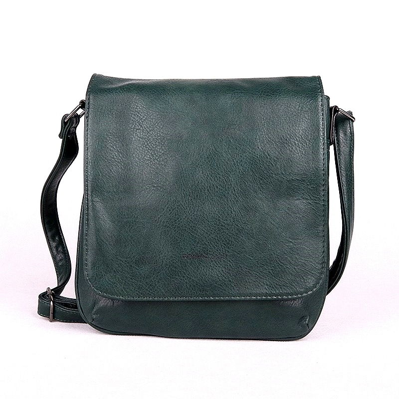 Malá crossbody kabelka ROMINA & CO F21 tmavězelená s klopou