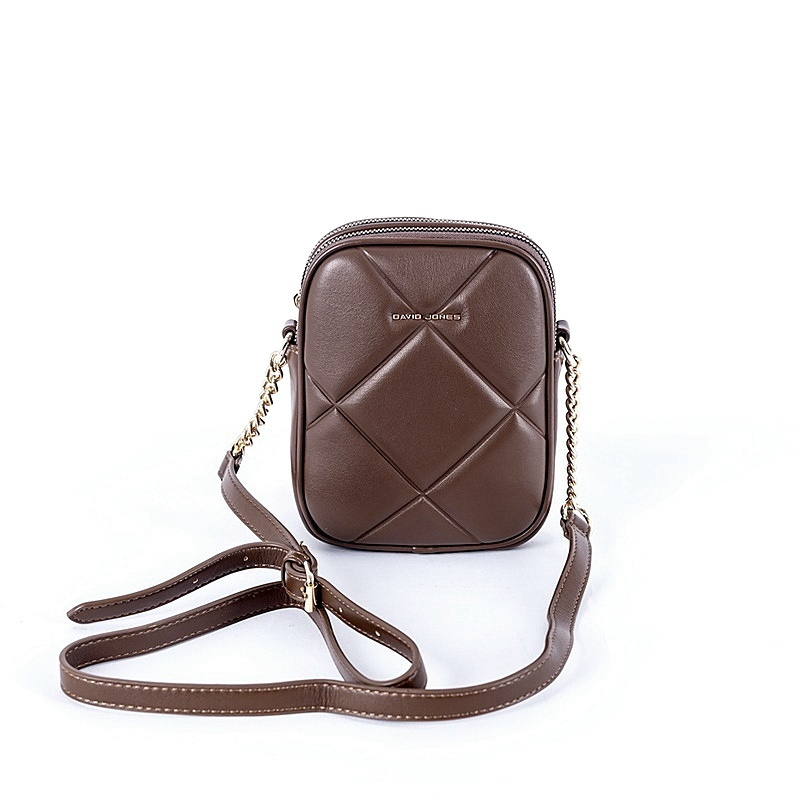 Malá dvouoddílová crossbody kabelka David Jones 7020 hnědá