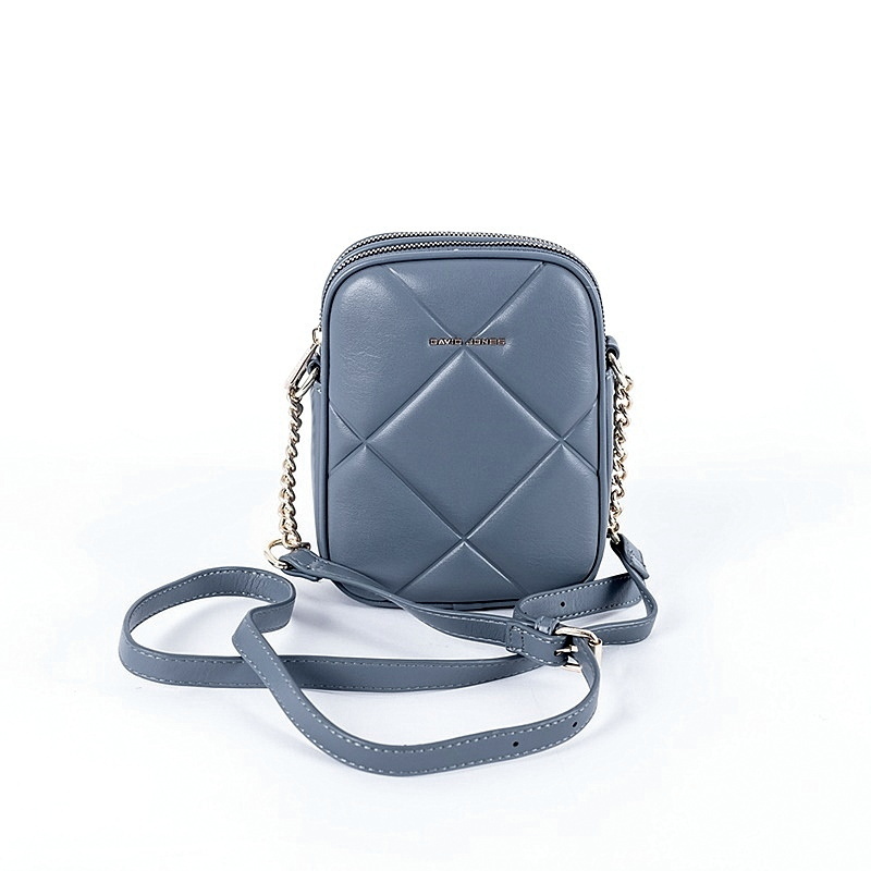 Malá dvouoddílová crossbody kabelka David Jones 7020 šedo-modrá