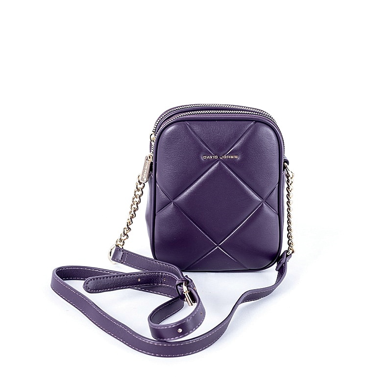Malá dvouoddílová crossbody kabelka David Jones 7020 tmavěfialová