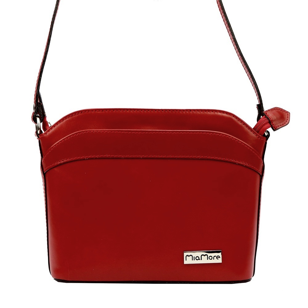 Malá kožená crossbody kabelka Mia More no. 009 červená