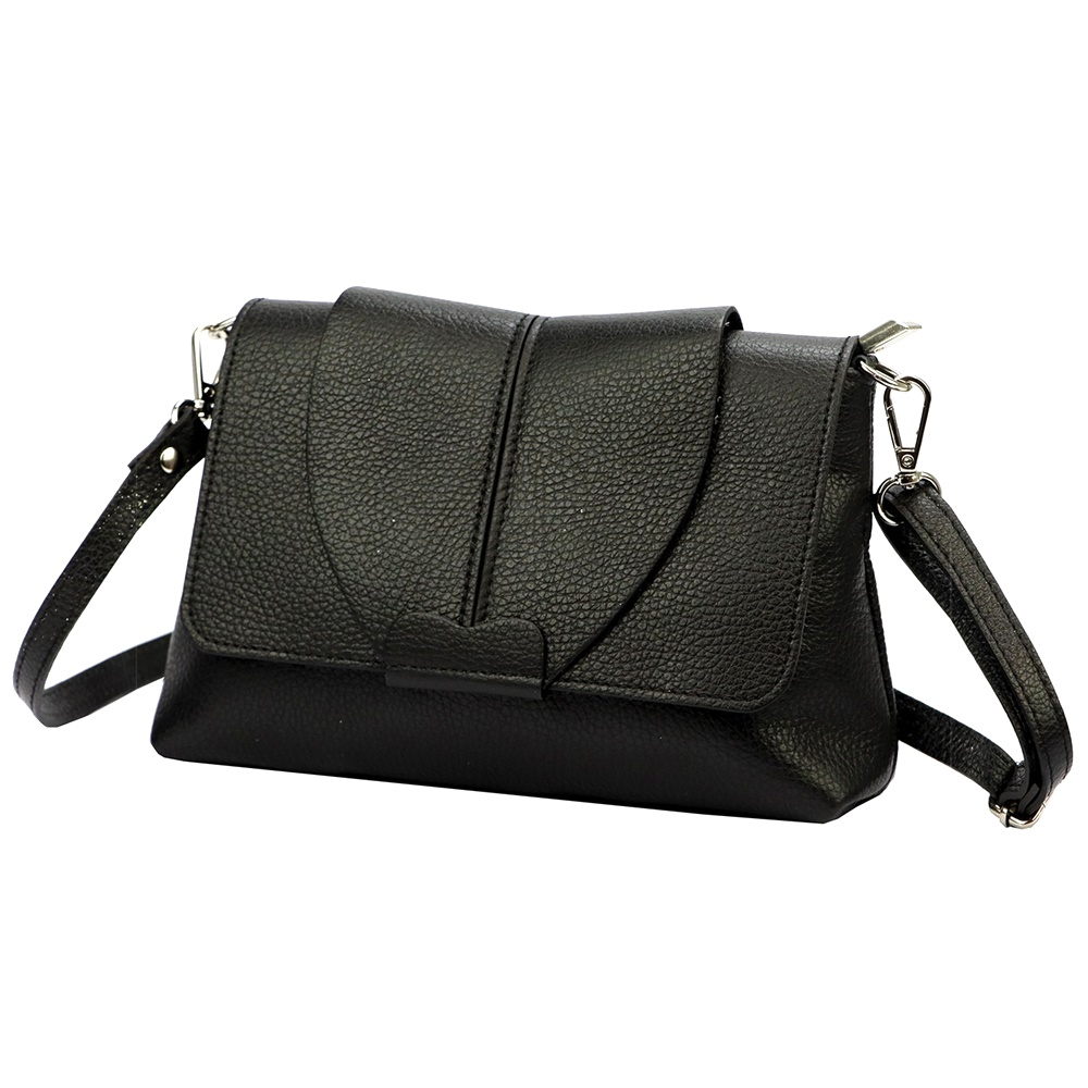 Malá černá kožená crossbody kabelka Luka no. 005