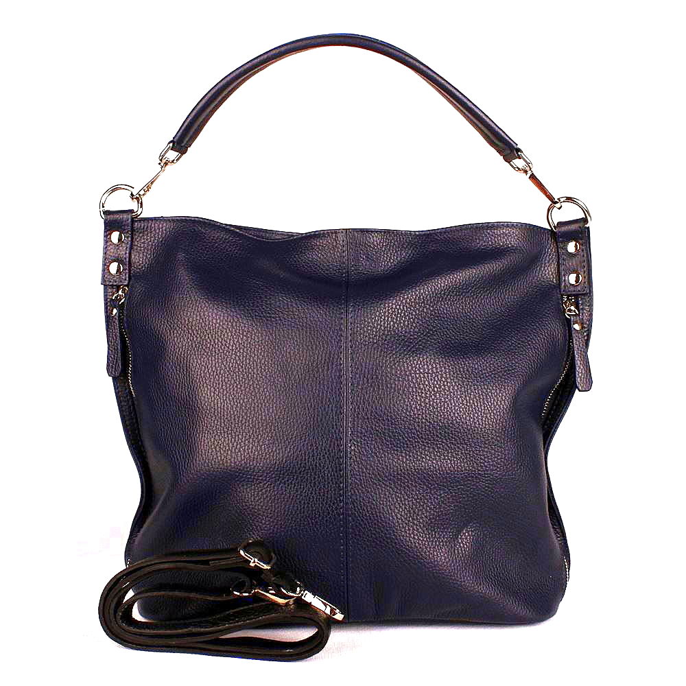 Kožená kabelka na rameno i crossbody 7733 tmavěmodrá