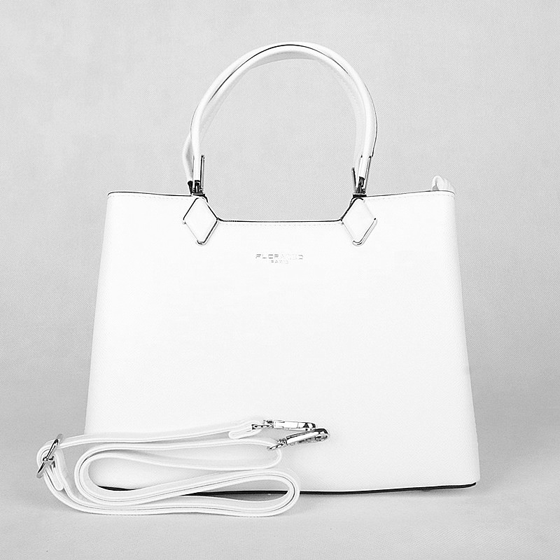 Tříoddílová středně velká elegantní kabelka do ruky FLORA&CO F2582 bílá