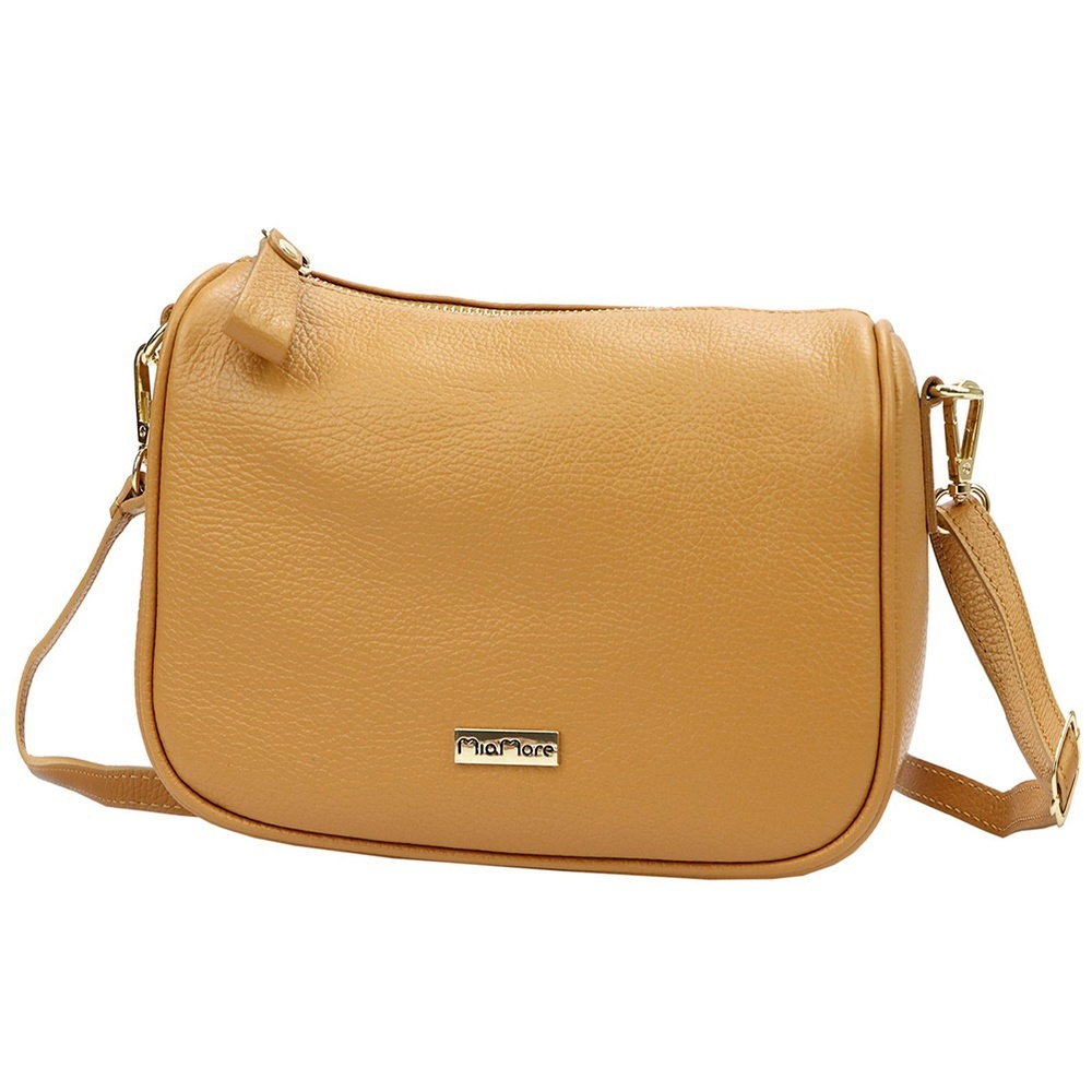 Malá kožená crossbody kabelka MiaMore no. 003 hnědá