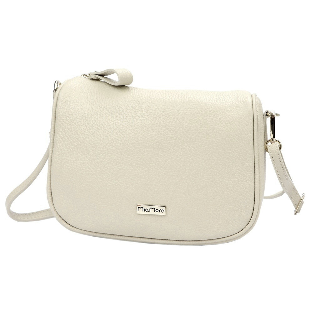 Malá kožená crossbody kabelka MiaMore no. 003 béžová