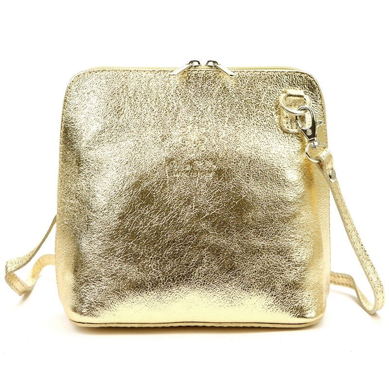 Kožená crossbody kabelka no. 55 zlatá