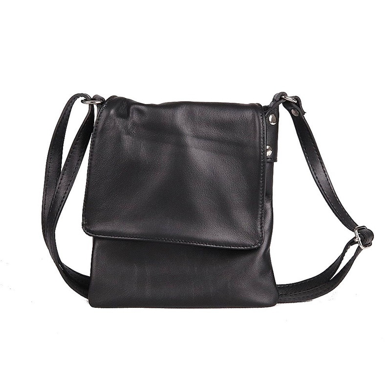 Malá kožená crossbody kabelka no. 74 černá