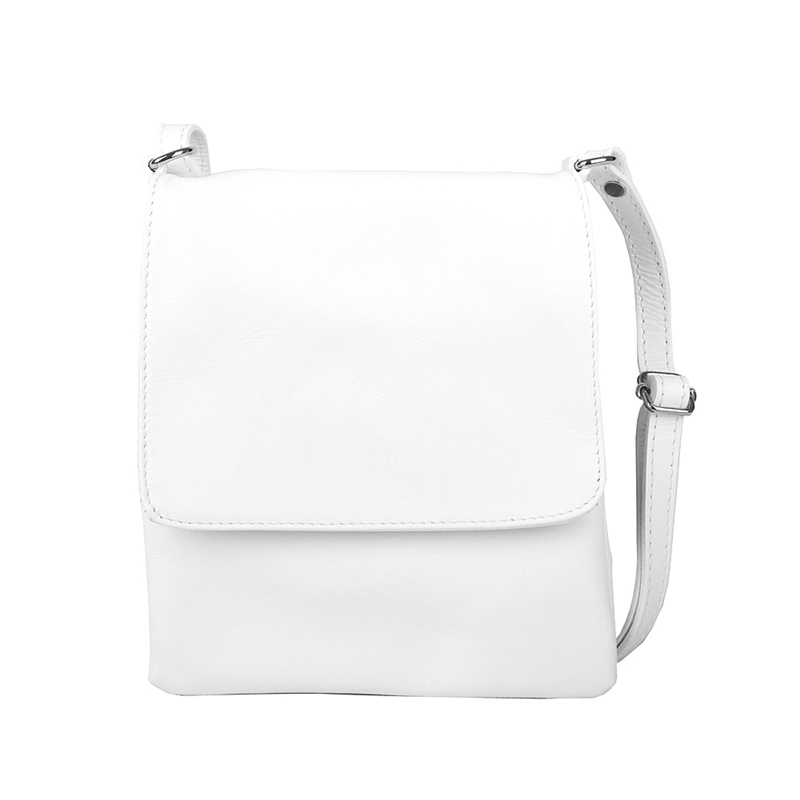 Malá kožená crossbody kabelka no. 74 bílá