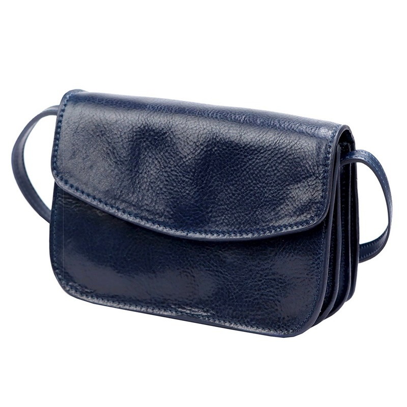 Malá lovecká kožená crossbody kabelka Florence no. 11 tmavěmodrá