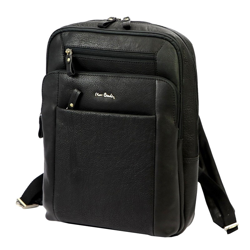 Pánský business kožený batoh Pierre Cardin, obsah cca. 8 l, černý