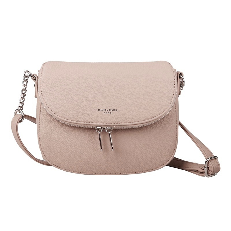 Malá crossbody kabelka David Jones 6747-1F pudrově růžová