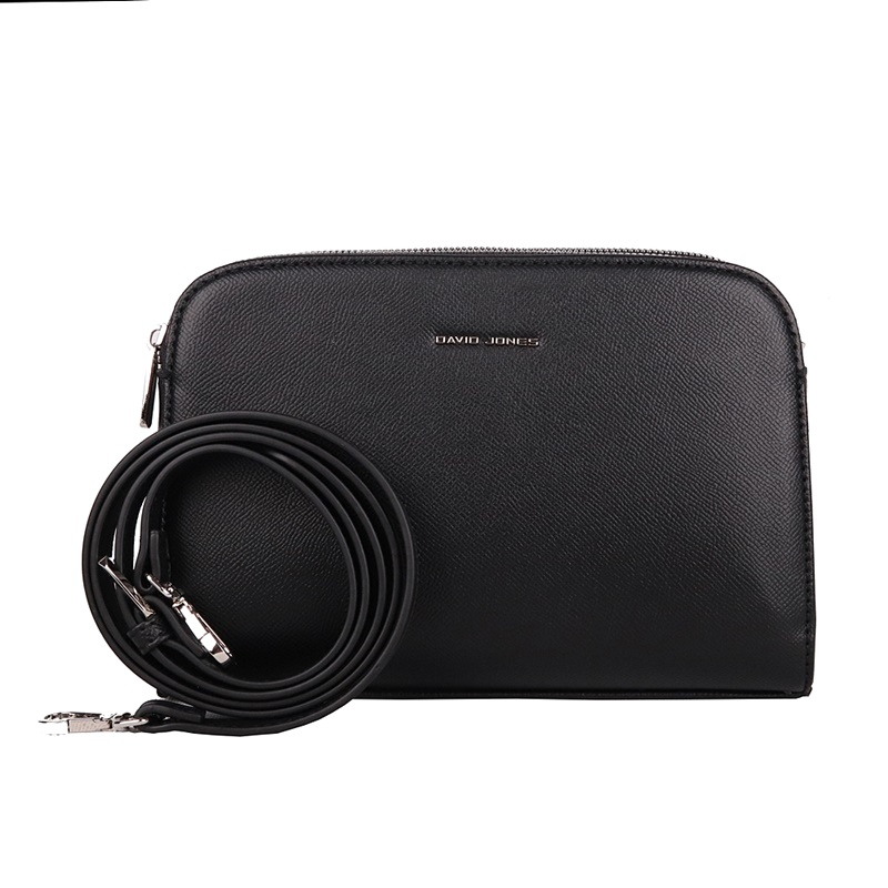 Malá pevná tříoddílová crossbody kabelka David Jones CM6793F černá