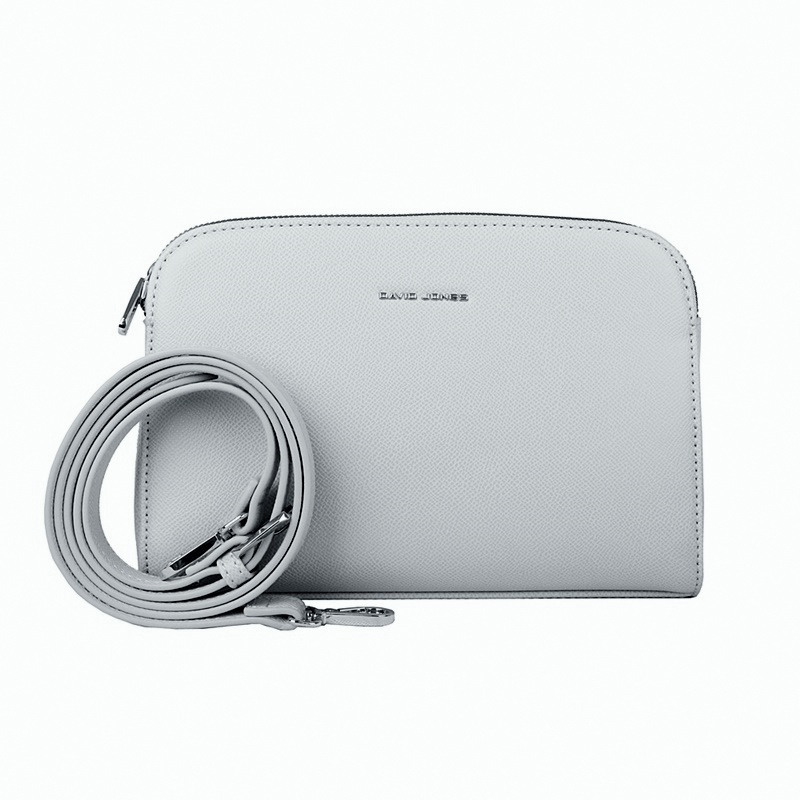 Malá pevná tříoddílová crossbody kabelka David Jones CM6793F šedá