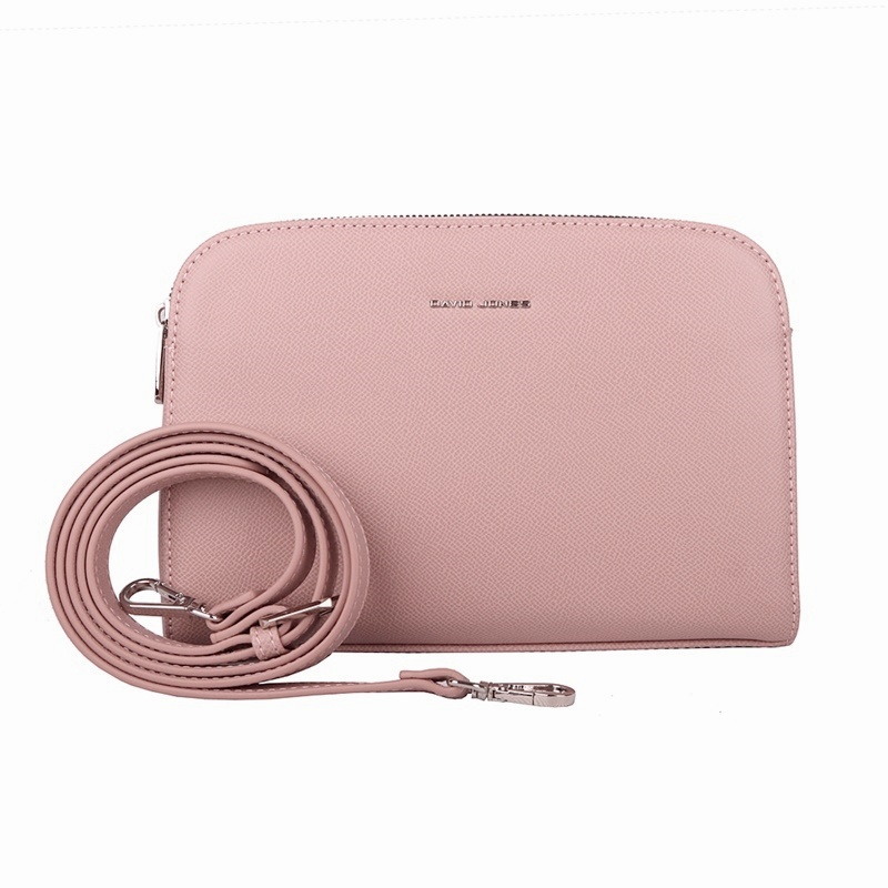 Malá pevná tříoddílová crossbody kabelka David Jones CM6793F růžová