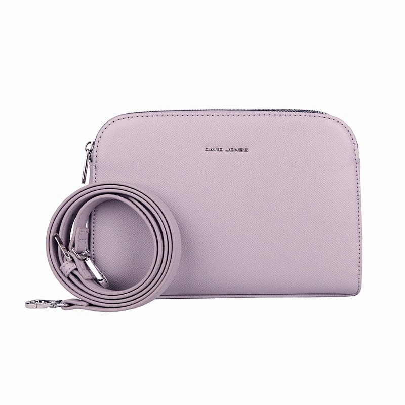 Malá pevná tříoddílová crossbody kabelka David Jones CM6793F světlefialová